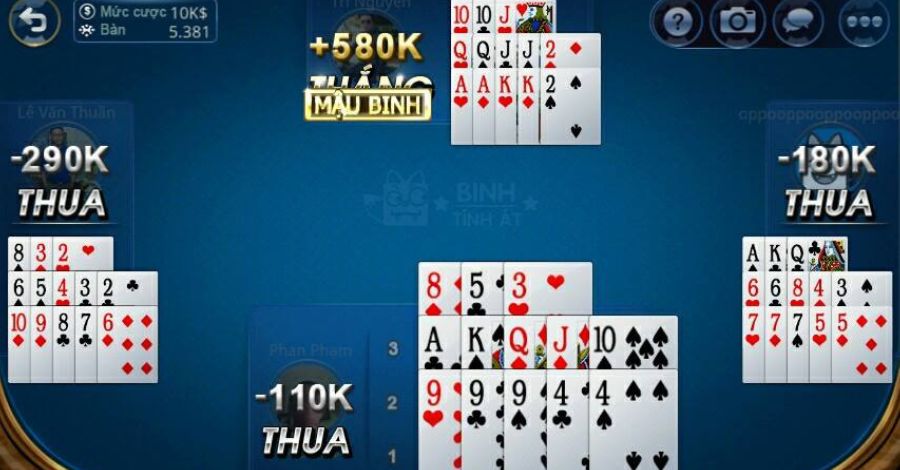 Hướng dẫn chơi Mậu Binh cho tân thủ